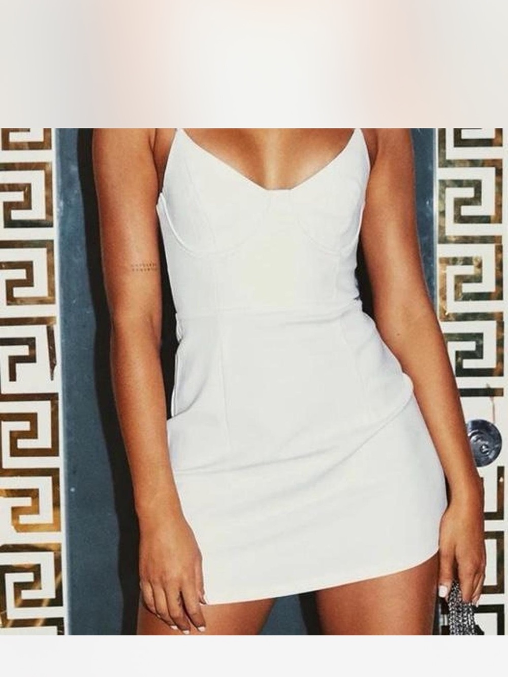 Princess Polly White Spaghetti-Strap Mini Dress